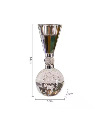 Hochzeitsgeschenk Kristallkandelaber Eleganter Kerzenhalter für Hochzeit Höhe 14 cm