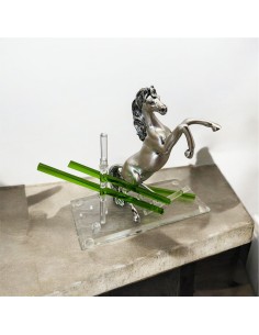 Horse favor gift godfather godmother witnesses in silver and crystal glass