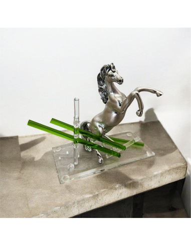 Horse favor gift godfather godmother witnesses in silver and crystal glass