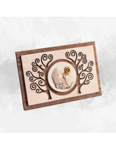 Solidarity Favor Quadrifoglio Wooden Tablet with Confirmation Icon