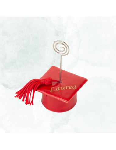 Graduation favor clip holder memo and or placeholder red touch with tassel