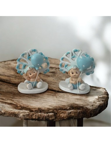 Baby boy favor balloon birth baptism with tree of life