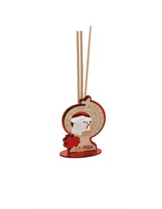 Graduation favor, 7 cm, wood and red plexiglass fragrance diffuser with a touch of chalk