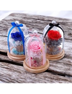 Cloche en verre avec rose éternelle préservée : un cadeau prestigieux et un cadeau de fête 2