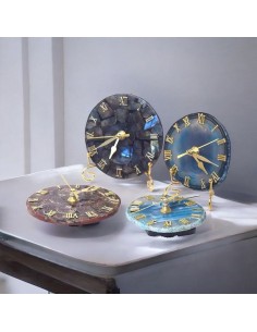 Orologio in Labradorite con Agata Bomboniera Elegante Artigianale 10-12 cm