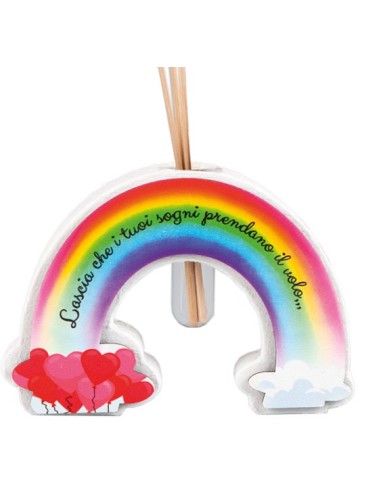 Bomboniera Profumatore Arcobaleno LINEA RAINBOW Lascia che i tuoi sogni prendano il volo