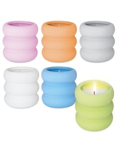Candela Aromatica Shera in Materiali Ecocompatibili  Profumo Vaniglia Colori Assortiti