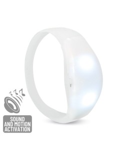 Bracciale in Silicone con LED Bianchi Musicali Accessorio Gadget Party Eventi e Discoteca