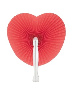 Ventaglio in Carta a Forma di Cuore Rosso Gadget Romantico per Matrimoni, Feste ed Eventi