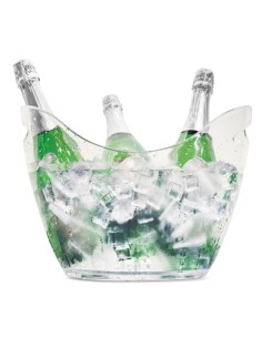 Seau à glace transparent « Alaska » de 8 L avec poignées pour événements locaux et discothèques