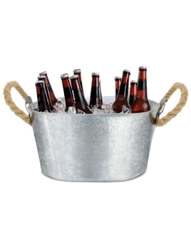 Secchiello Ghiaccio 6L con Manici in Corda e Apribottiglie Impermeabile, Resistente ed Elegante