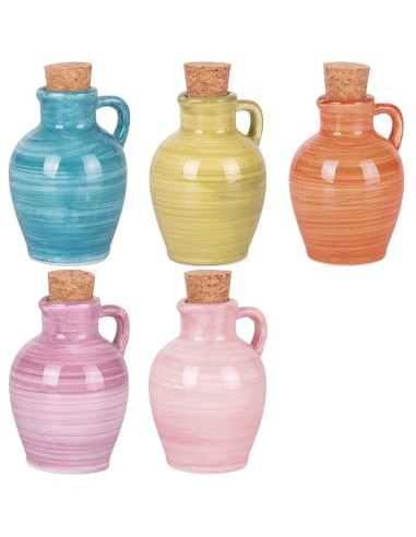 Small 95 ml Amphora Oil Cruet with Cork Stopper, Affordable Wedding Favor, New Collection