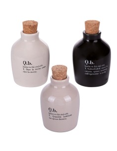 Bomboniera Oliera con Frasi 112 ml  Ceramica con Tappo in Sughero Utile ed Economica