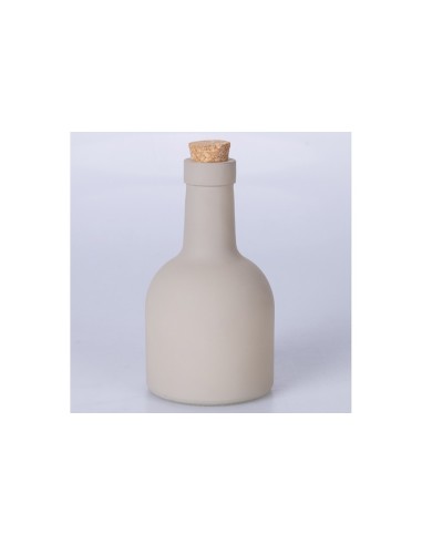 Pedro Matt Perlgraue Keramik-Ölflasche, 340 ml, mit Korkverschluss