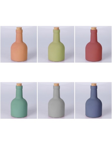 Oliera in Ceramica 340 ml con Tappo in Sughero 6 Colori Assortiti, Prezzo al Pezzo