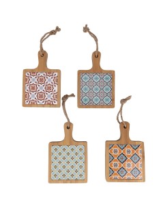 Petite planche à découper en bois avec motif carreau, 19,5 x 13 cm, un cadeau de fête pratique et élégant