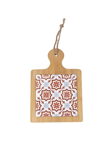 Planche à découper en bois 29 x 20 cm avec motif carreau rouge : un cadeau pratique pour la cuisine et la table