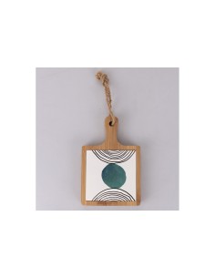 Holzschneidebrett mit moderner Kachel, 19,5 x 13 cm – praktisches und elegantes Gastgeschenk