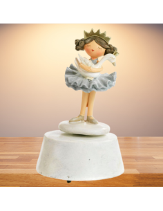 Boîte à musique Princesse en résine 18 cm avec oie – Cadeau élégant et original