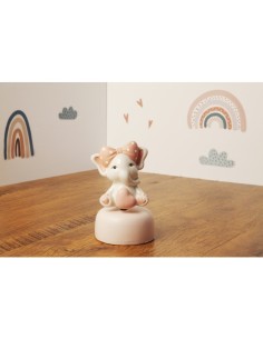 Boîte à musique Claraluna, rose, avec un adorable petit éléphant en porcelaine, 23935