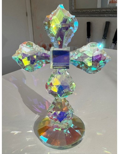 Croix en cristal 10,5 x 15 cm – Cadeau religieux pour première communion, confirmation ou mariage