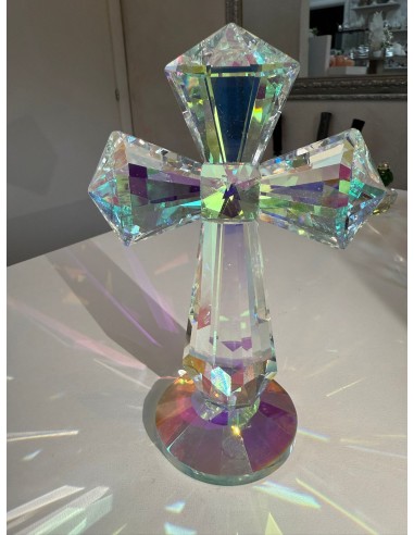Croix en cristal 10 x 15 cm – Élégante petite croix religieuse pour communion, confirmation ou mariage