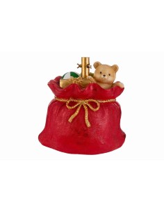 Support de sapin de Noël en résine avec sac cadeau - Support décoratif avec ourson, 5,8 kg