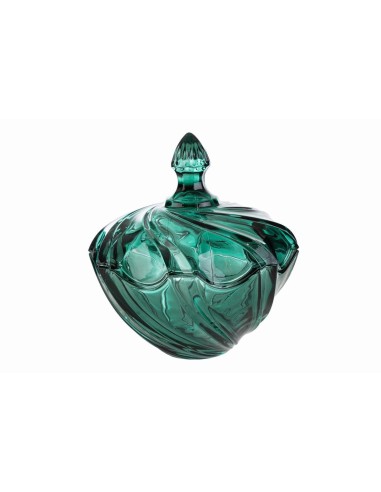 Scatola in Vetro Verde con Coperchio – Porta Dolci e Idea Regalo Elegante 18x19,5 cm