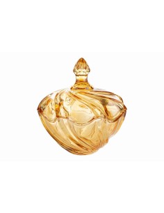 Scatola in Vetro Oro con Coperchio 18x19,5 cm – Elegante Porta Cioccolatini e Caramelle