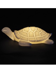 Tortue de mer LED en porcelaine, 24 cm – Cadeau de mariage élégant et décoration bord de mer