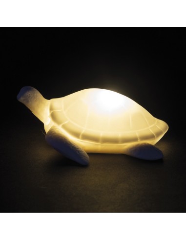 Tortue de mer LED en porcelaine, 8 cm – Petit cadeau raffiné sur le thème de la mer