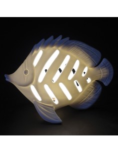 Poisson LED en porcelaine de 16 cm – Cadeau élégant et original pour une fête sur le thème de la mer