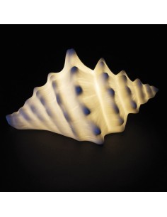 Coquillage LED en porcelaine, 15 x 10,5 x 8,2 cm – Cadeau de fête élégant et décoratif sur le thème de la mer