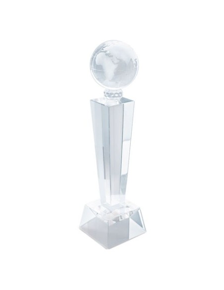 Trofeo globo in vetro cristallo con sfera terrestre 27 cm Premio elegante con scatola regalo Trofeo globo in vetro cristallo con sfera terrestre 27 cm Premio elegante con scatola regalo