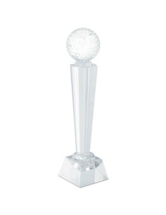 Trofeo mini golf in vetro cristallo con palla scolpita 27 cm Premio sportivo con scatola regalo elegante