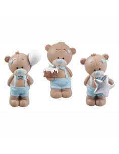 Bomboniera Dolce Orso Maschio “Boy” – 3 Versioni Assortite – h 7 cm – Bomboniera Economica e Originale