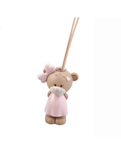 Bomboniera Orsetto Profumatore Bimba con Fiocco Rosa – Dolcezza e Tenerezza per Nascita o Battesimo