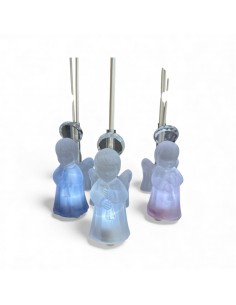 Profumatore LED Angelo in Vetro 13 cm con Cristallo Ultimi 3 Pezzi Rosa, Azzurro e Bianco