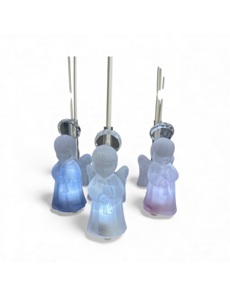 Profumatore LED Angelo in Vetro 13 cm with Cristallo Ultimi 3 Pezzi Rosa, Azzurro e Bianco
