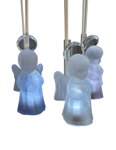 Profumatore LED Angelo in Vetro 13 cm mit Cristallo Ultimi 3 Pezzi Rosa, Azzurro und Bianco