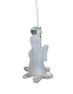 Profumatore LED Angelo in Vetro with Base Fiore in Cristallo 1 Pezzo Unico 13 cm