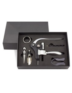 Coffret à vin de luxe dans un élégant étui, idéal comme cadeau d'invité pour un mariage.