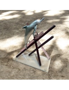 Scultura Delfino in Cristallo e Vetro Artistico – Idea Regalo Elegante per Natale, Madrina, Padrino e Testimoni