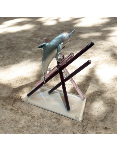 Delfinskulptur aus Kristall- und Kunstglas – Elegante Geschenkidee zu Weihnachten, für Taufpaten und Trauzeugen