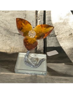 Regalo o Bomboniera Fiore in Cristallo su Base in Vetro – Decorazione Elegante, Ultimo Pezzo