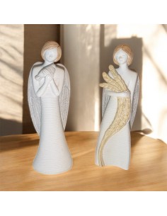 Angelo Decorativo 18 cm – Bomboniera Elegante in Resina Satinata, Modelli Assortiti