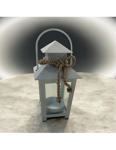 Bomboniera Lanterna in Metallo con Corda – Pezzo Unico Altezza 13 cm