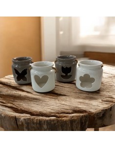 Bomboniera Lanterna in Porcellana con Manico in Corda – 11 cm, Assortita