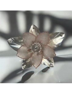 Bomboniera regalo Fiore di Loto in Cristallo con Petali Rosa in Vetro di Murano – 9,5 cm