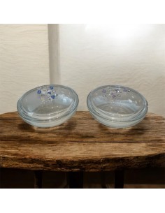 Schmuckkästchen mit Strasssteinen – Elegantes und zartes Gastgeschenk zur Hochzeit, Flieder oder Blau, 9 cm Durchmesser